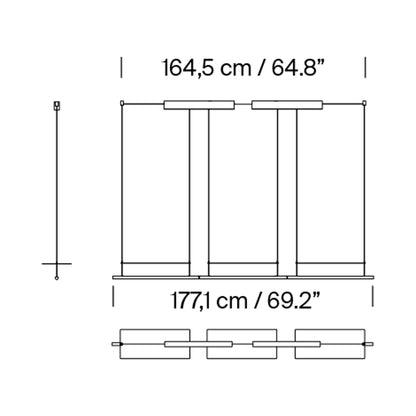Lámina Dorada 45 LED Pendant Light - line drawing.