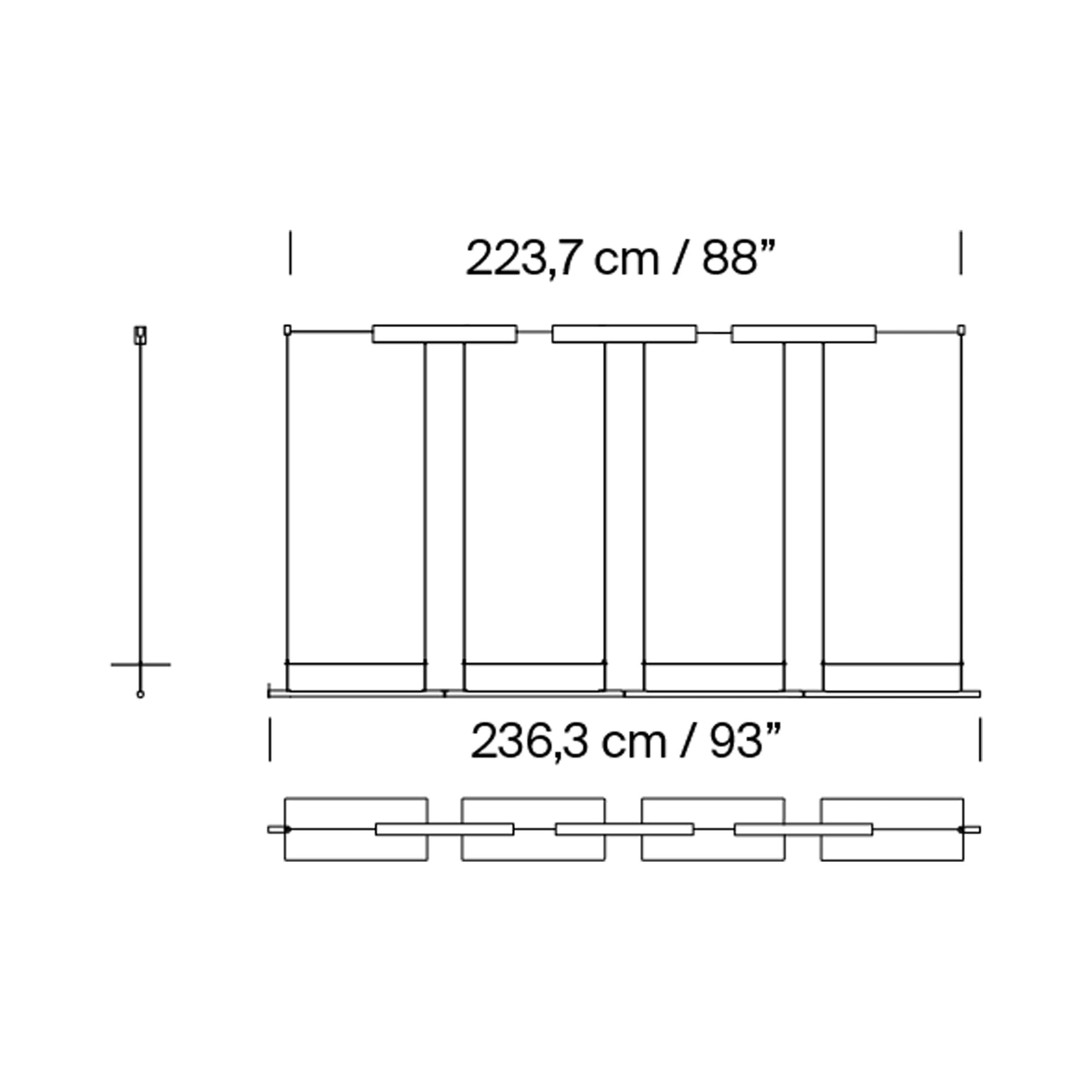 Lámina Dorada 45 LED Pendant Light - line drawing.