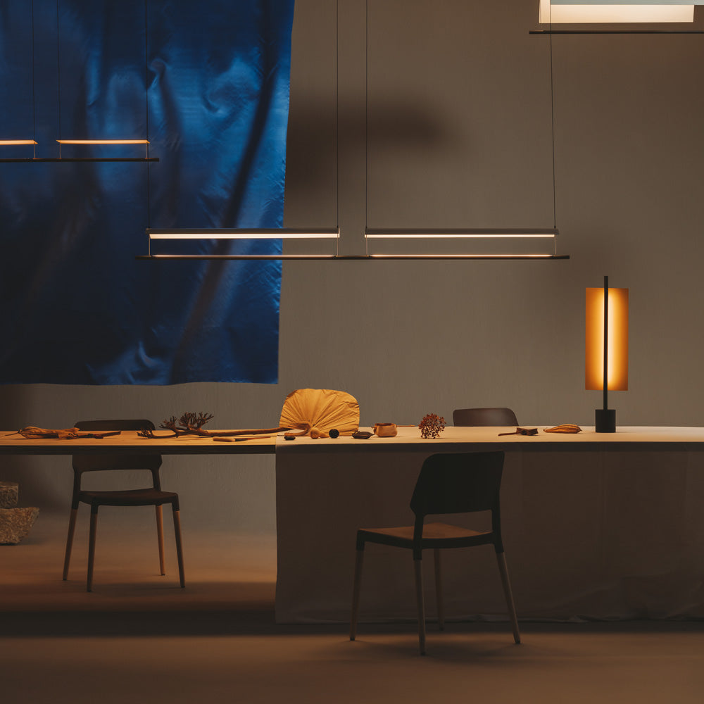 Lámina Dorada 45 LED Table Lamp in dining room.