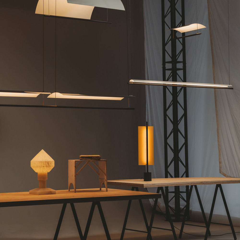 Lámina Dorada 45 LED Table Lamp in dining room.