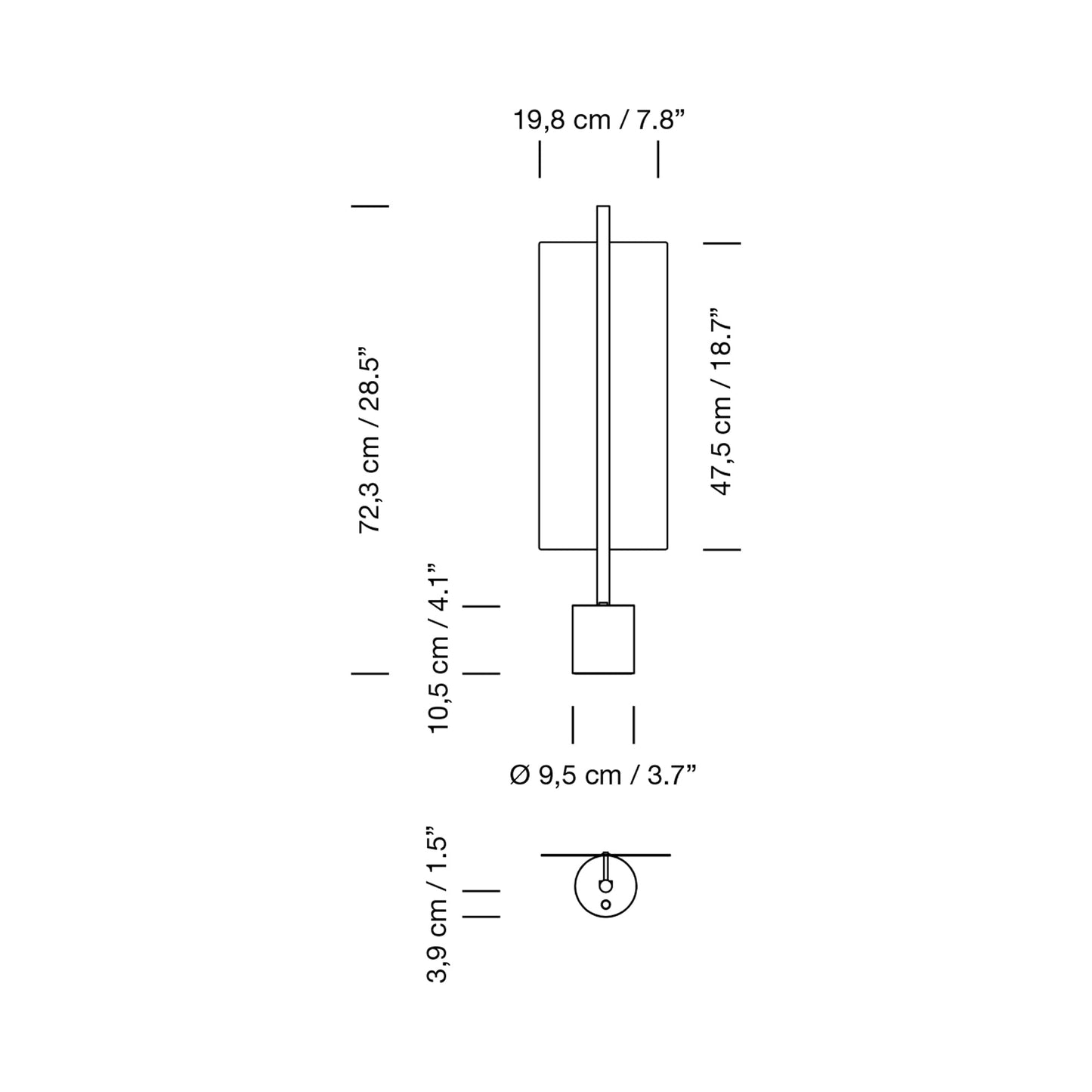 Lámina Dorada 45 LED Table Lamp - line drawing.
