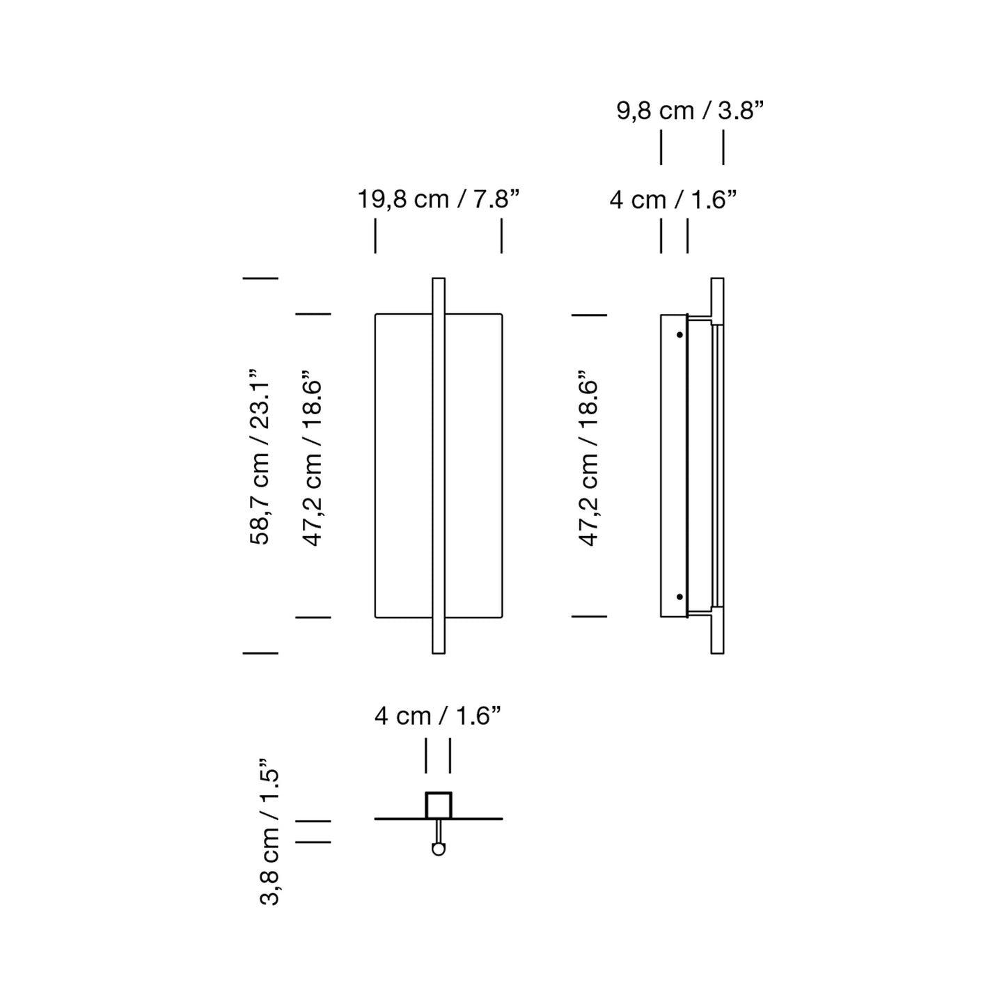 Lámina Dorada 45 LED Wall Light - line drawing.
