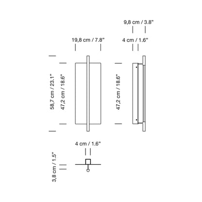 Lámina Dorada 45 LED Wall Light - line drawing.