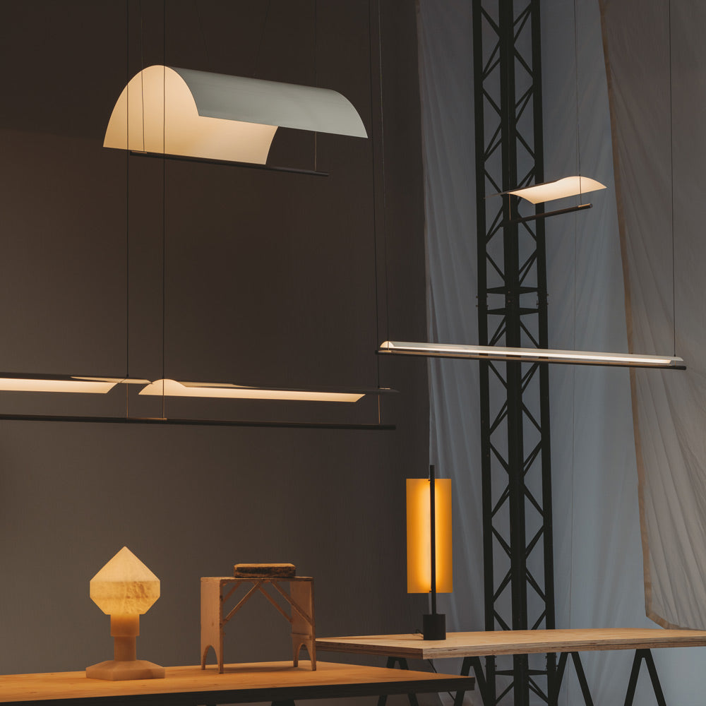 Lámina Mayor LED Pendant Light in showroom.