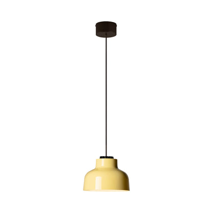 M64 LED Pendant Light in Black Surface/Cream Yellow.