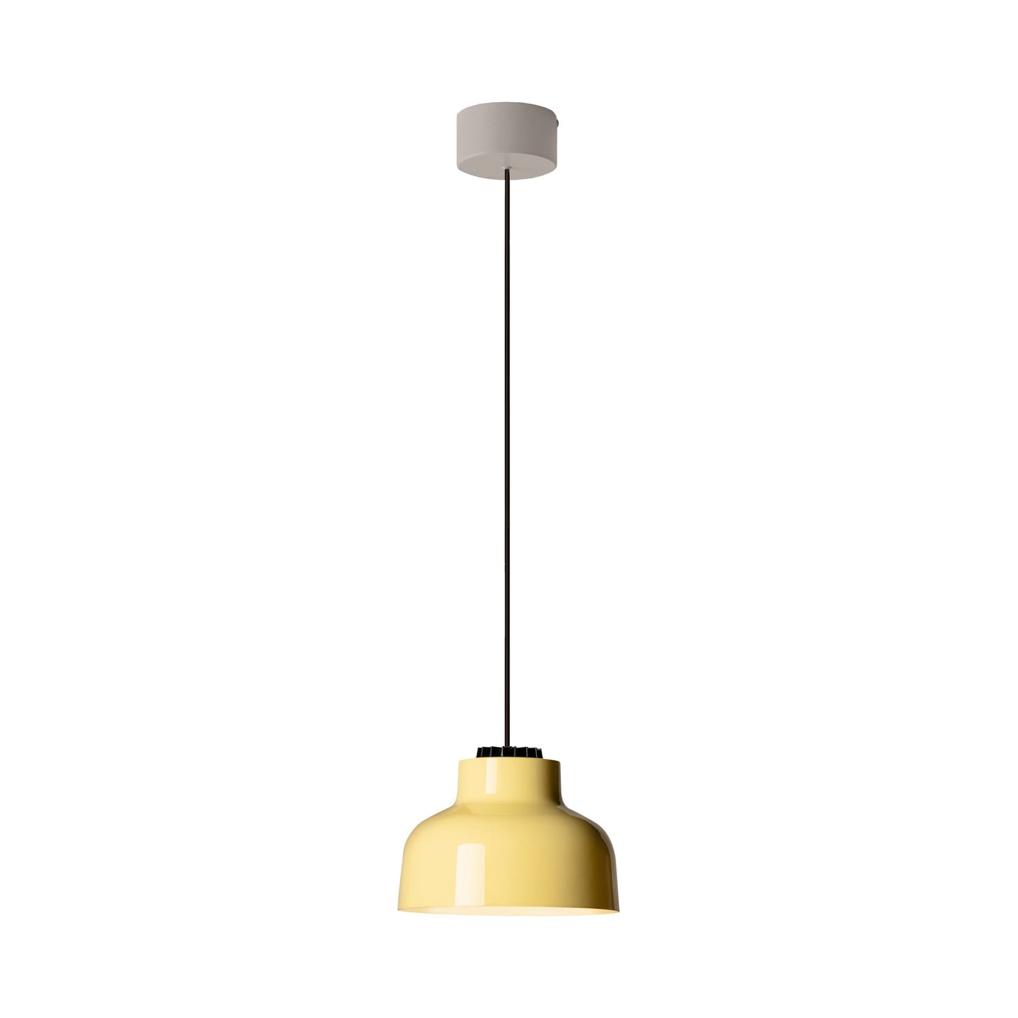 M64 LED Pendant Light in White Surface/Cream Yellow.