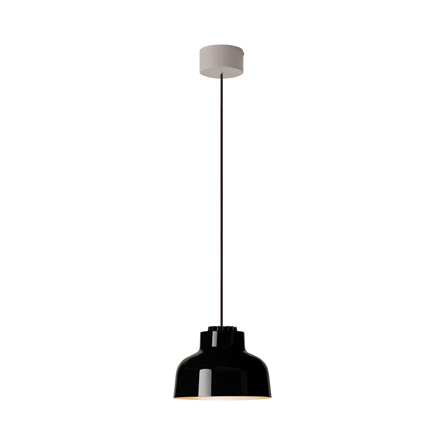 M64 LED Pendant Light in White Surface/Deep Black.