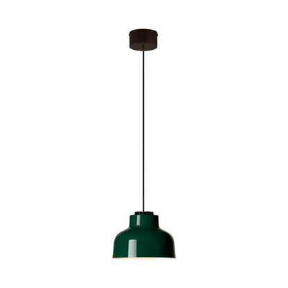 M64 LED Pendant Light in Black Surface/English Green.