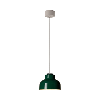 M64 LED Pendant Light in White Surface/English Green.