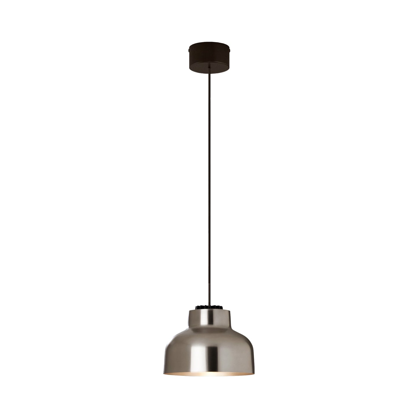 M64 LED Pendant Light in Black Surface/Polished Aluminum.