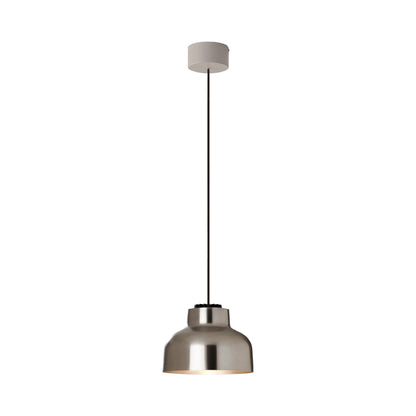 M64 LED Pendant Light in White Surface/Polished Aluminum.