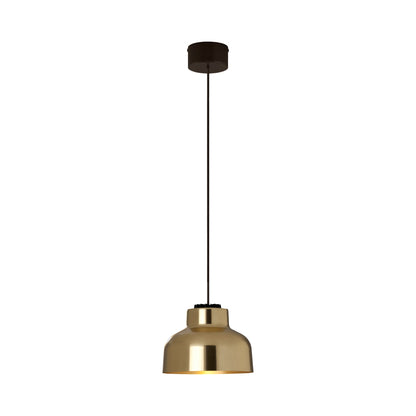 M64 LED Pendant Light in Black Surface/Polished Brass.