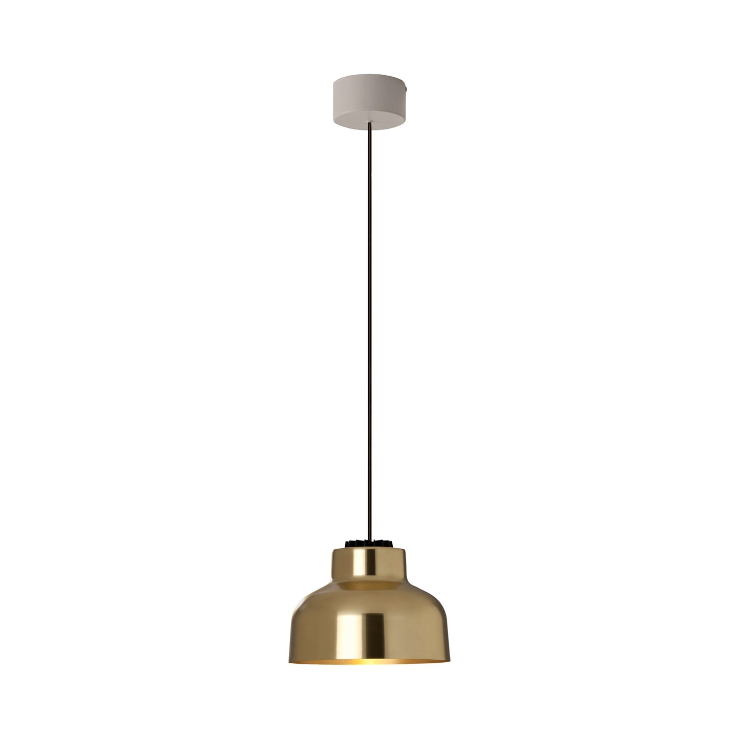 M64 LED Pendant Light in White Surface/Polished Brass.