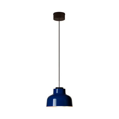 M64 LED Pendant Light in Black Surface/Ultramarine Blue.