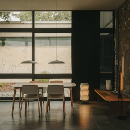 Maija LED Floor Lamp in dining room.