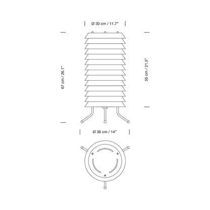 Maija LED Floor Lamp - line drawing.