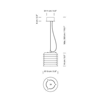 Maija LED Pendant Light - line drawing.