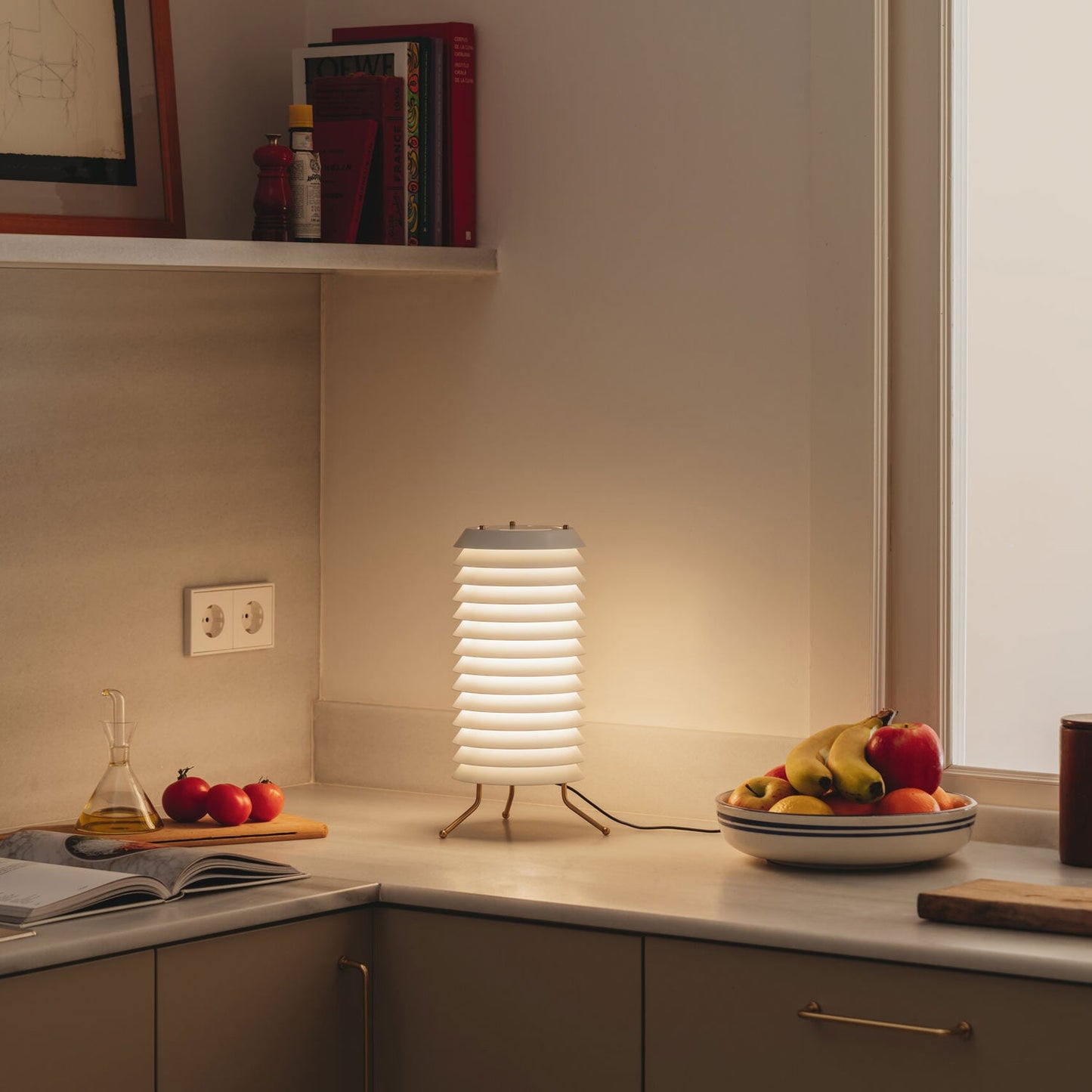 Maija LED Table Lamp in kitchen.