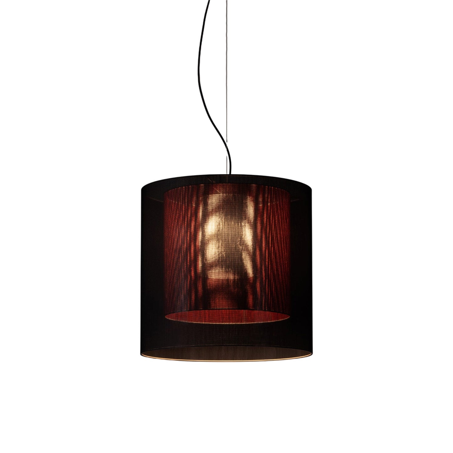 Moaré Pendant Light in Black/Red (Moaré LM/24.2-Inch).