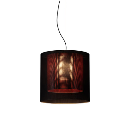 Moaré Pendant Light in Black/Red (Moaré LM/24.2-Inch).