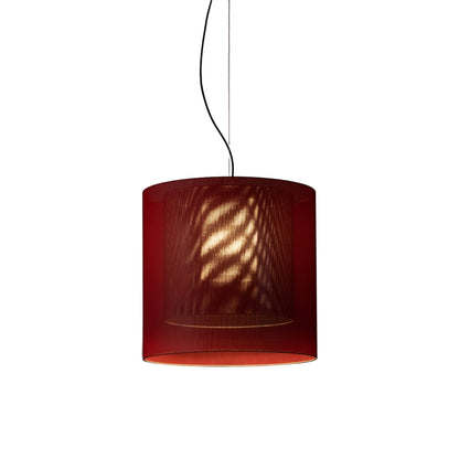 Moaré Pendant Light in Red/Black (Moaré LM/24.2-Inch).