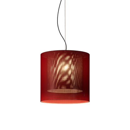 Moaré Pendant Light in Red/Grey (Moaré LM/24.2-Inch).