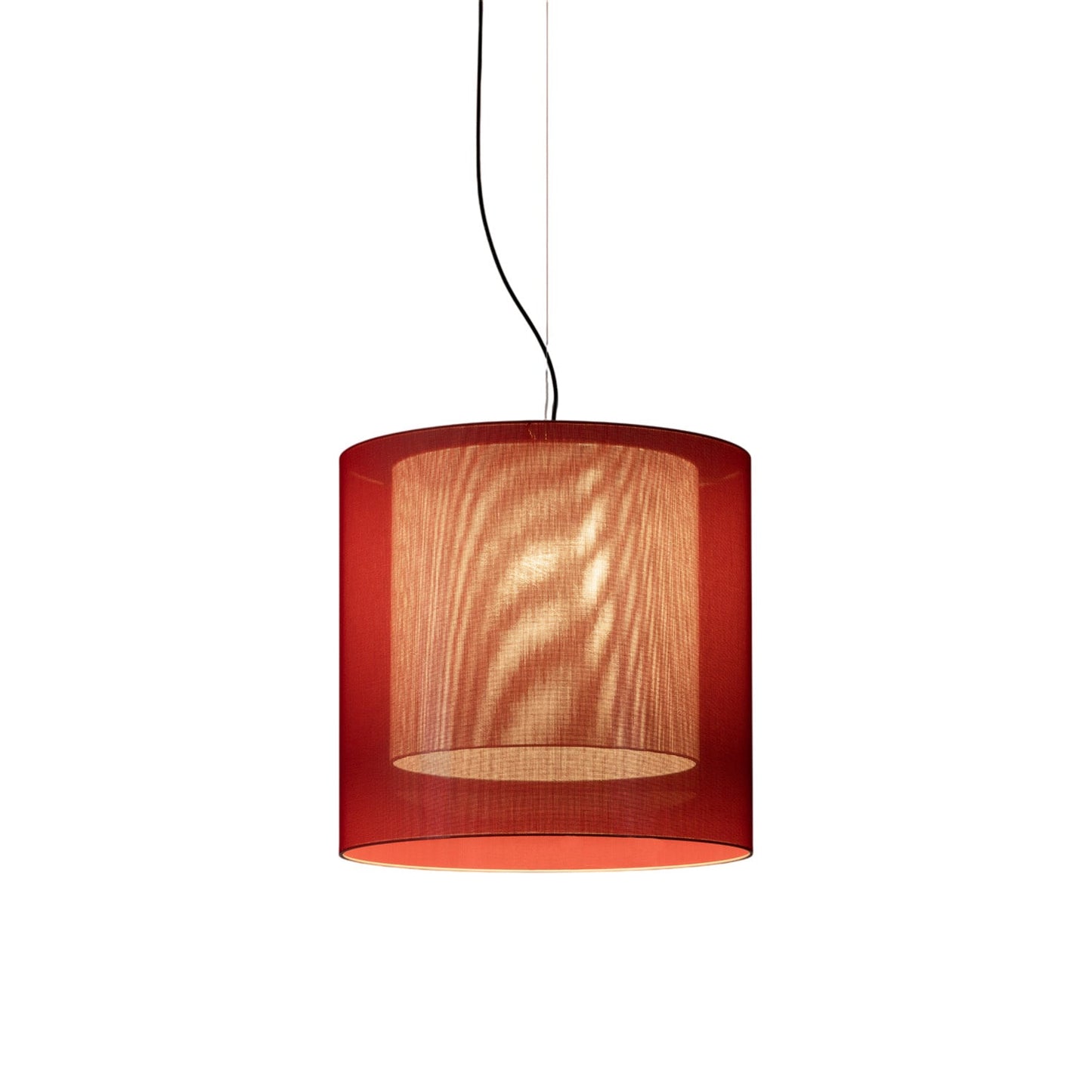 Moaré Pendant Light in Red/White (Moaré LM/24.2-Inch).