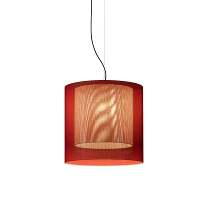 Moaré Pendant Light in Red/White (Moaré LM/24.2-Inch).