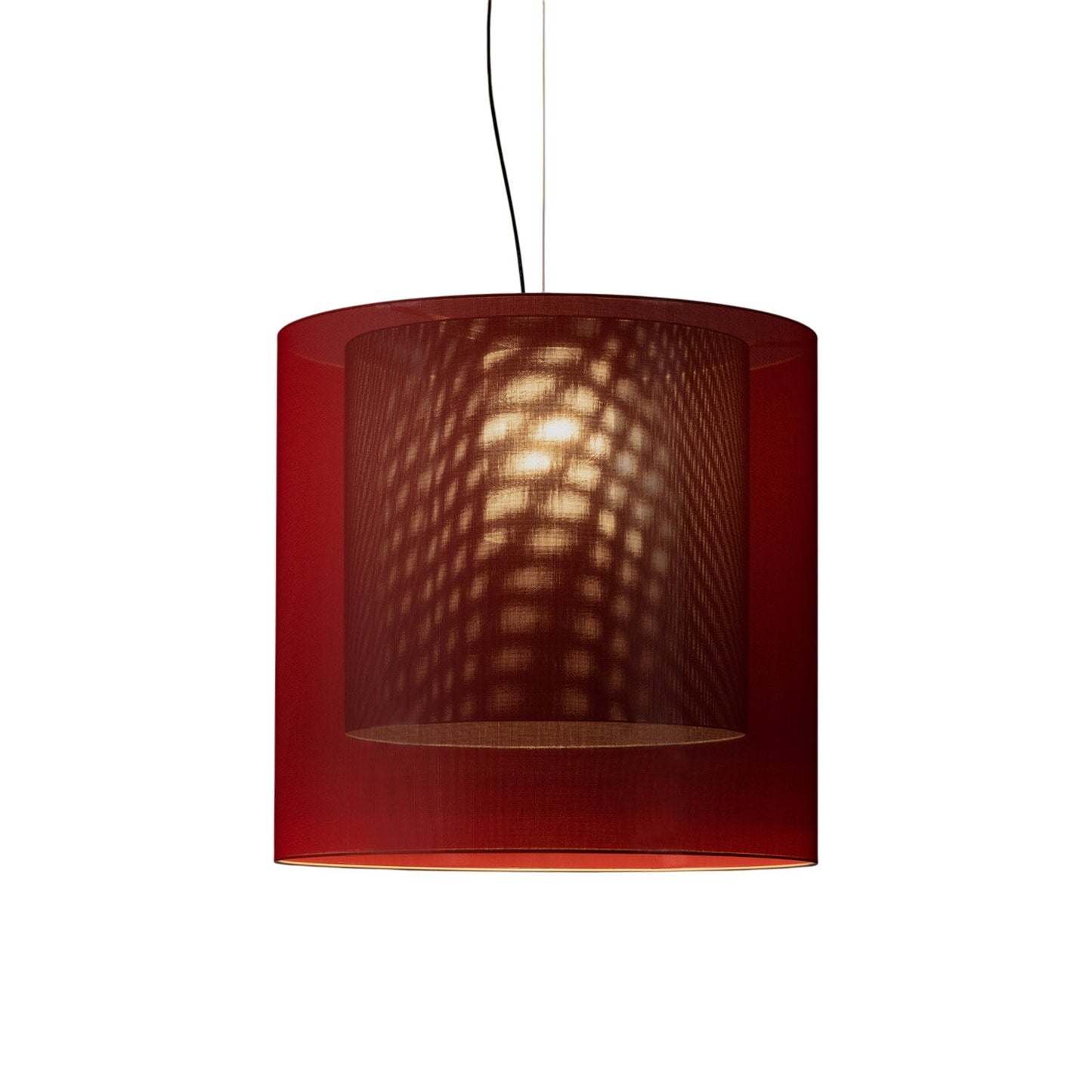 Moaré Pendant Light in Black/Red (Moaré XL/32.4-Inch).