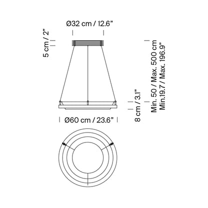 Nimba LED Pendant Light - line drawing.