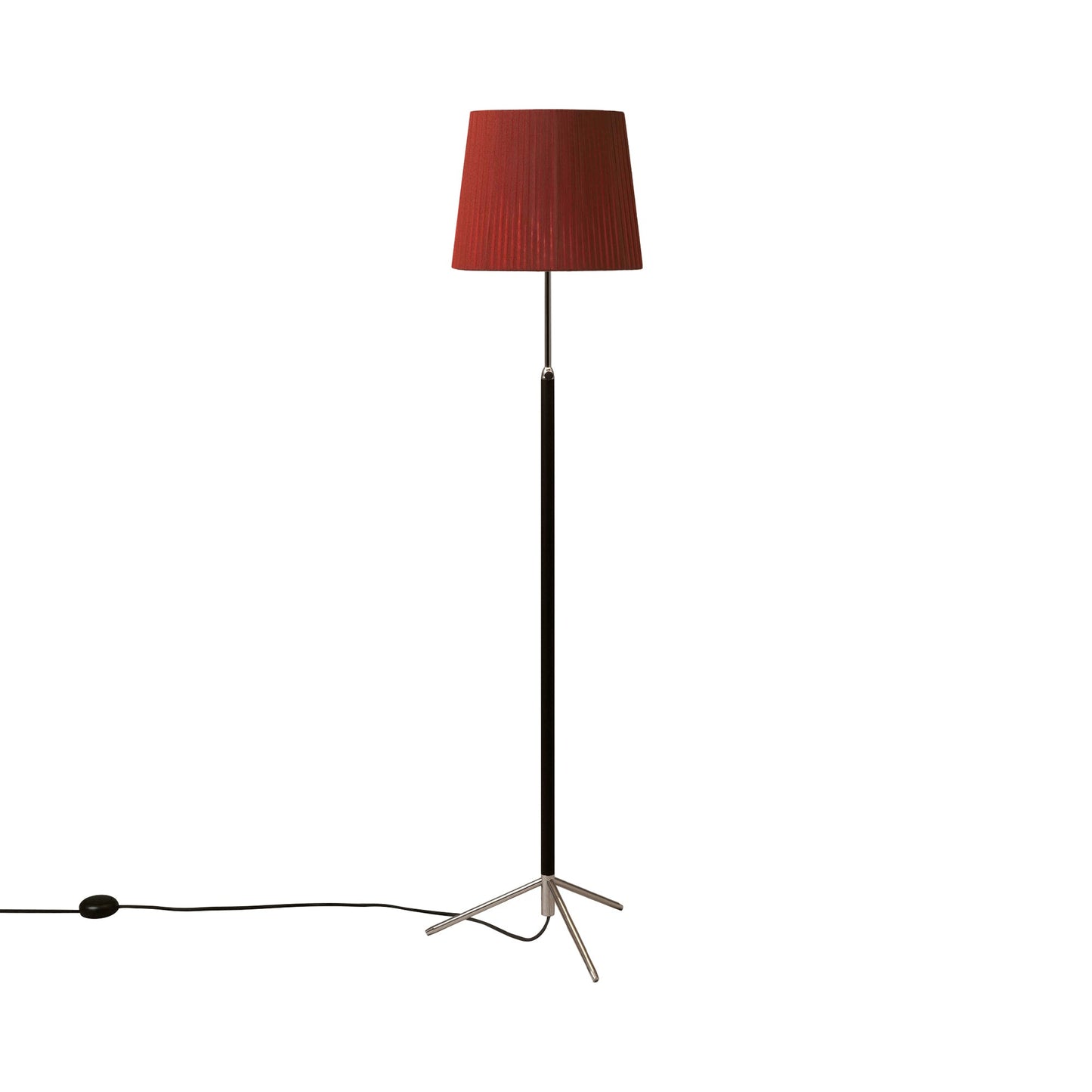 Pie de Salón Floor Lamp in Chrome-plated/Red-amber (11-Inch).