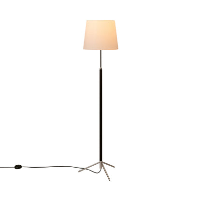 Pie de Salón Floor Lamp in Chrome-plated/White (11-Inch).