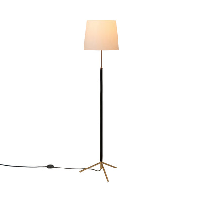 Pie de Salón Floor Lamp in Polished Brass/White (11-Inch).