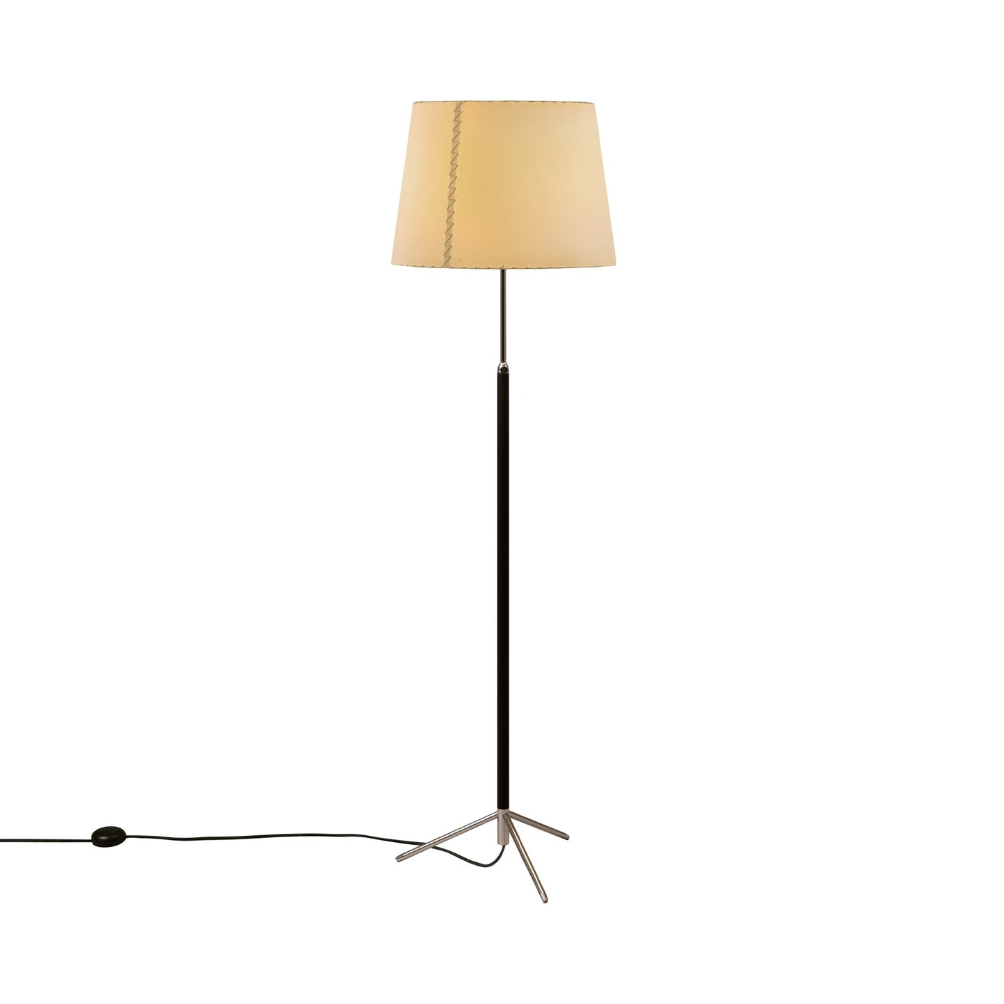 Pie de Salón Floor Lamp in Chrome-plated/Beige (14.2-Inch).