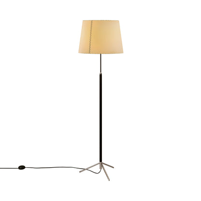 Pie de Salón Floor Lamp in Chrome-plated/Beige (14.2-Inch).