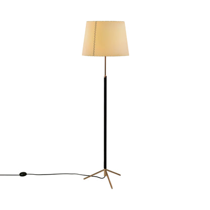 Pie de Salón Floor Lamp in Polished Brass/Beige (14.2-Inch).