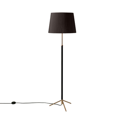Pie de Salón Floor Lamp in Polished Brass/Black (14.2-Inch).