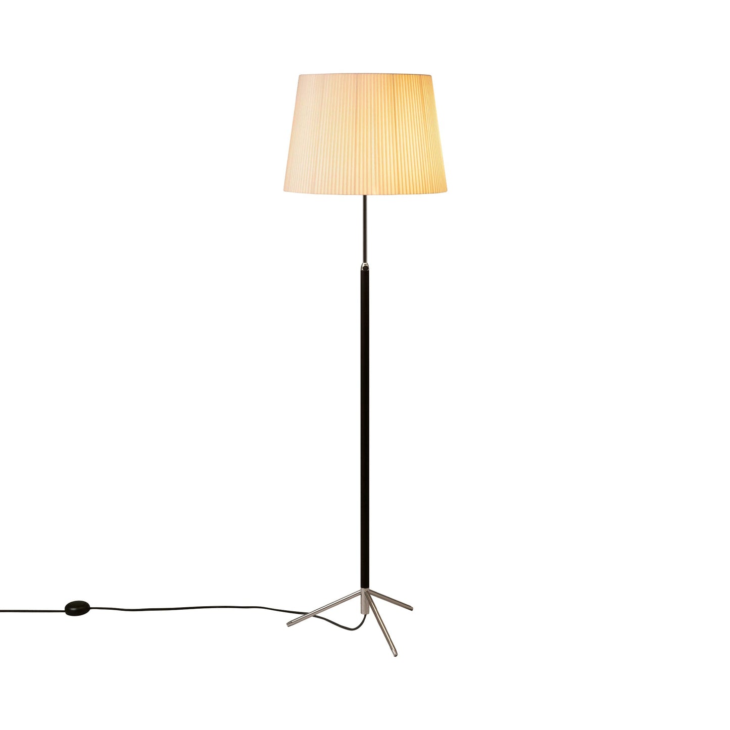 Pie de Salón Floor Lamp in Chrome-plated/Natural (14.2-Inch).