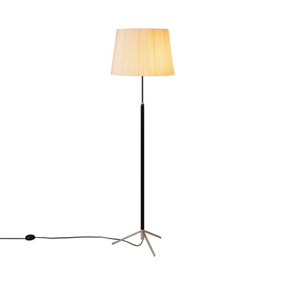 Pie de Salón Floor Lamp in Chrome-plated/Natural (14.2-Inch).