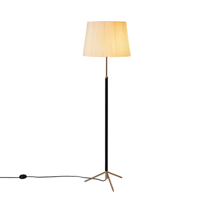 Pie de Salón Floor Lamp in Polished Brass/Natural (14.2-Inch).