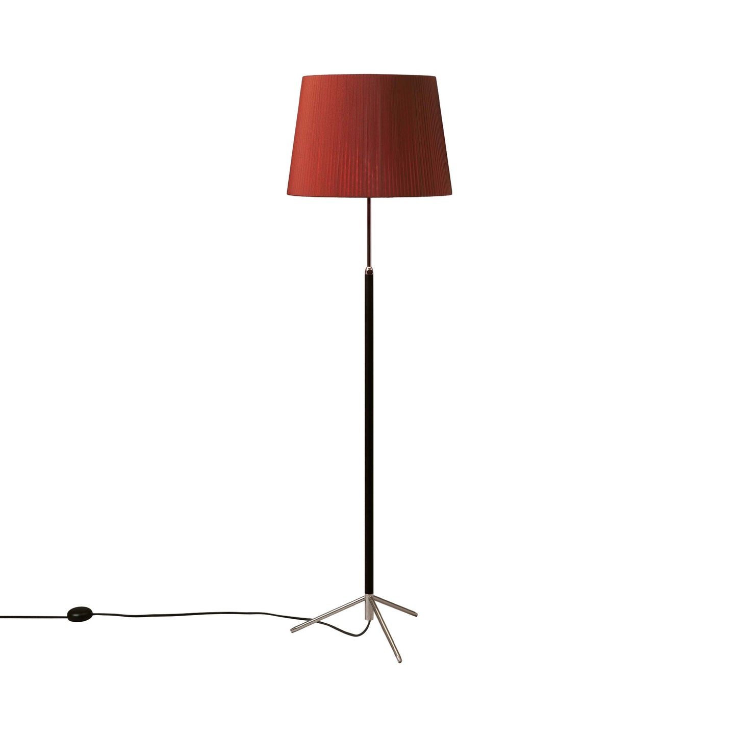 Pie de Salón Floor Lamp in Chrome-plated/Red-amber (14.2-Inch).