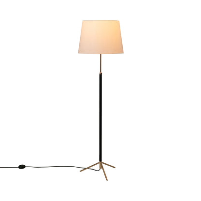 Pie de Salón Floor Lamp in Polished Brass/White (14.2-Inch).
