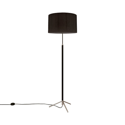 Pie de Salón Floor Lamp in Chrome-plated/Black (17.7-Inch).