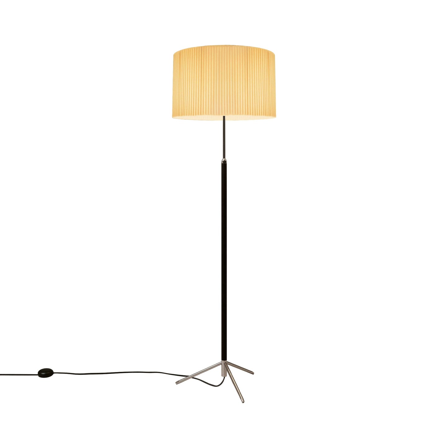 Pie de Salón Floor Lamp in Chrome-plated/Natural (17.7-Inch).