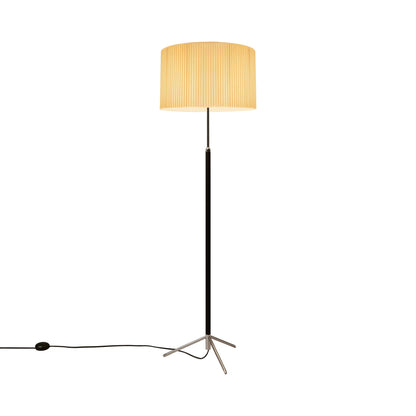 Pie de Salón Floor Lamp in Chrome-plated/Natural (17.7-Inch).