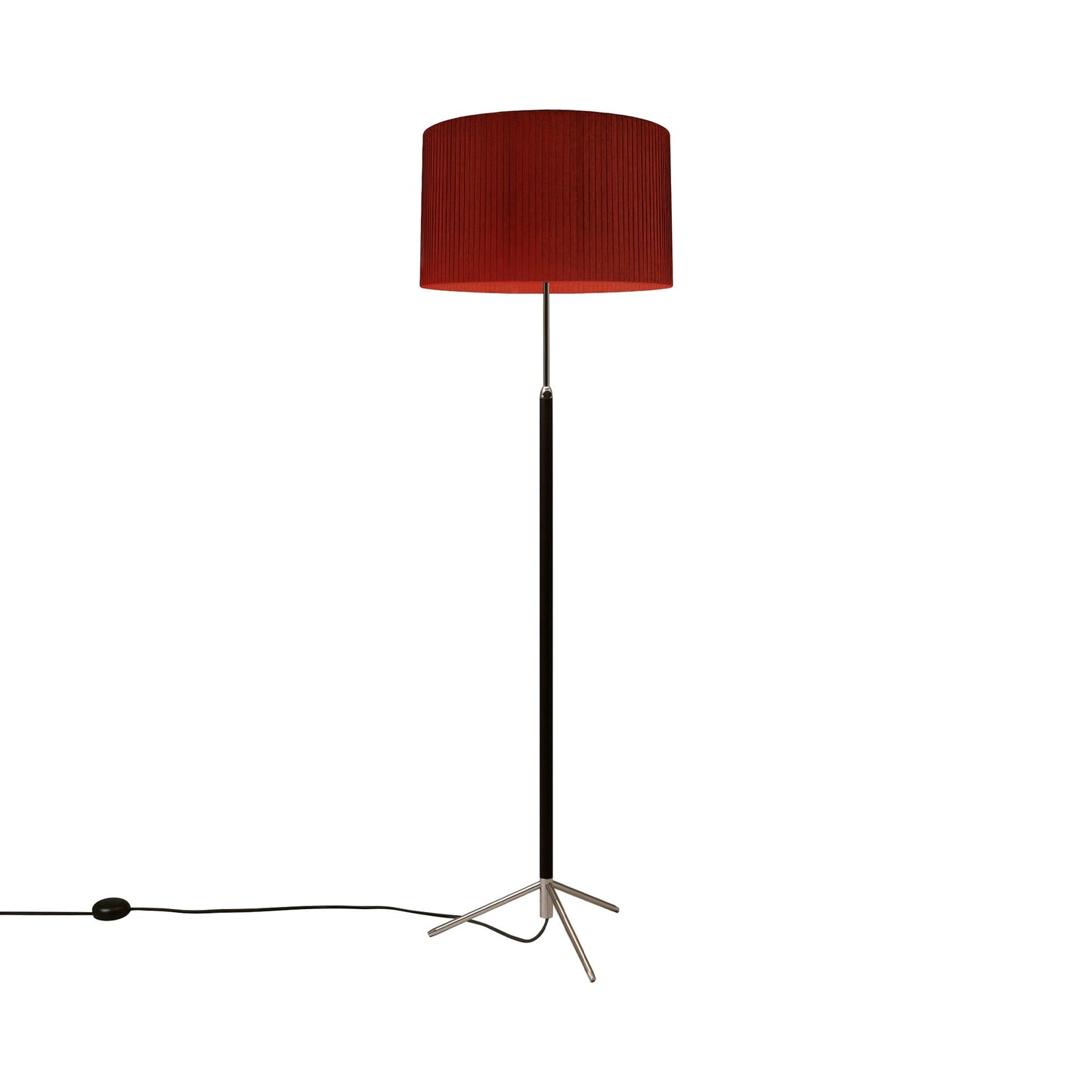 Pie de Salón Floor Lamp in Chrome-plated/Red-amber (17.7-Inch).