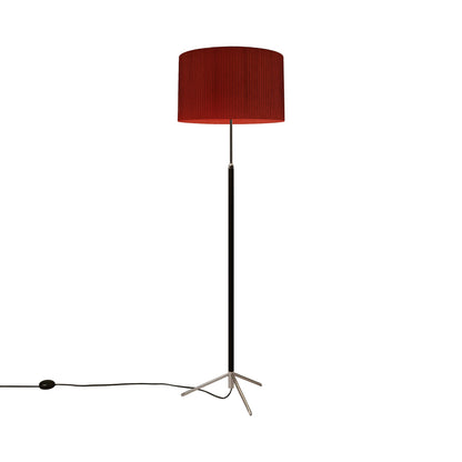 Pie de Salón Floor Lamp in Chrome-plated/Red-amber (17.7-Inch).