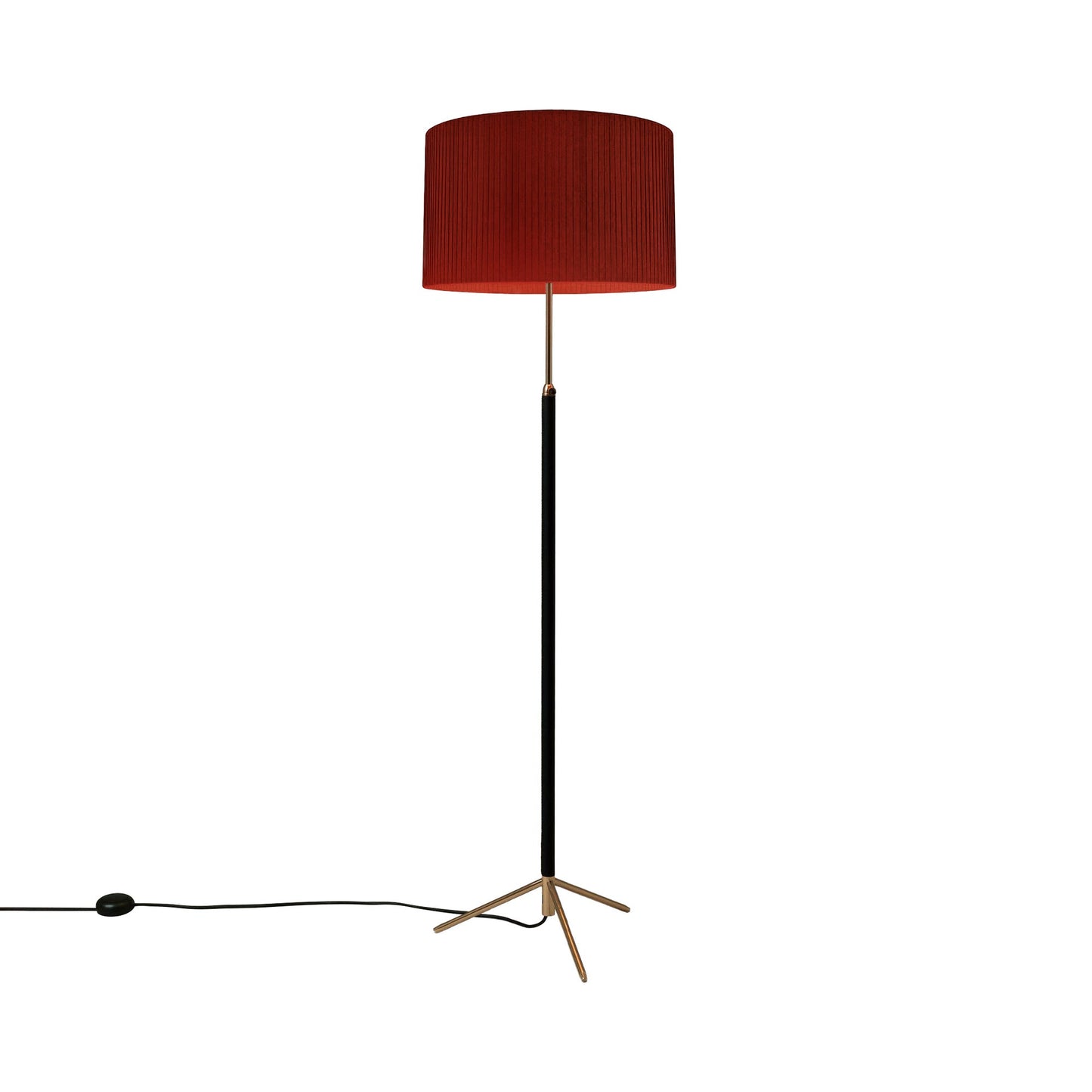 Pie de Salón Floor Lamp in Polished Brass/Red-amber (17.7-Inch).