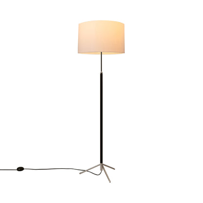 Pie de Salón Floor Lamp in Chrome-plated/White (17.7-Inch).