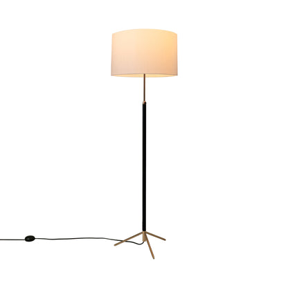 Pie de Salón Floor Lamp in Polished Brass/White (17.7-Inch).